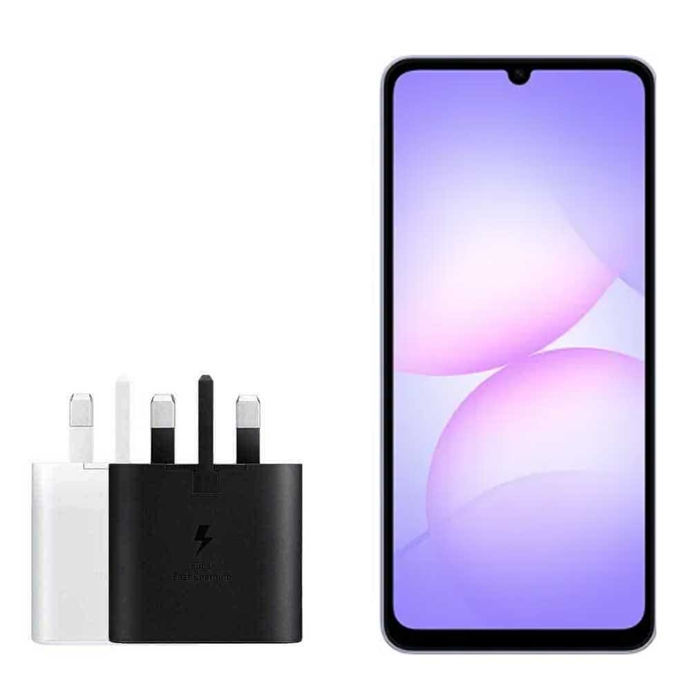charger-25W-A07 گوشی سامسونگ مدل Galaxy A07 با ظرفیت 128 گیگابایت و رم 4 گیگ به همراه شارژر - Image 1