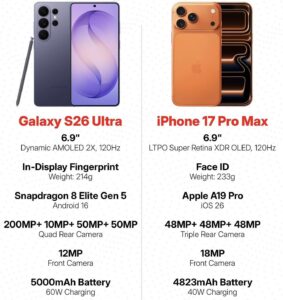 Galaxy S26 Ultra vs iPhone 17 Pro Max, which one would you choose?